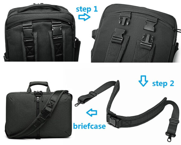 Designer briefcase easily turn in to Laptop backpack for men